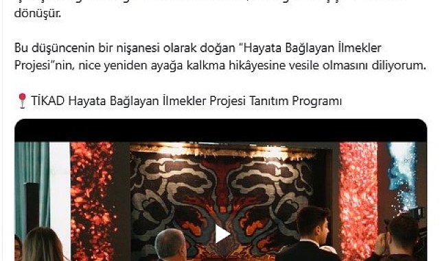 Emine Erdoğan'dan "Hayata Bağlayan İlmekler" projesi paylaşımı