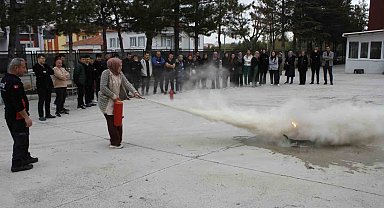 Engelli bakım merkezi personeline afet ve yangın eğitimi verildi