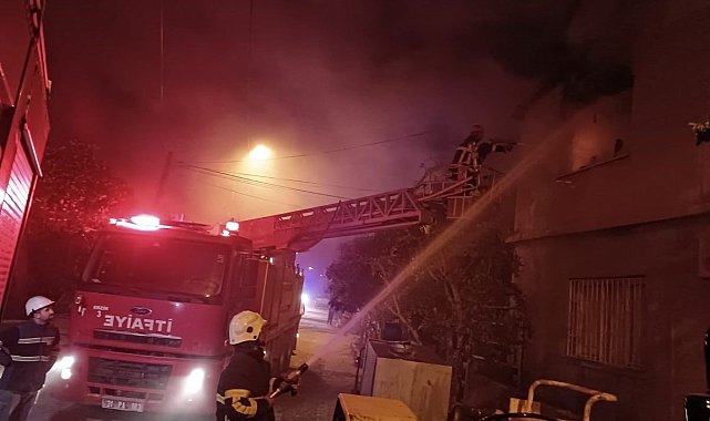 Erzin'de ev yangını