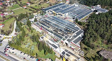 Fabrika yangını havadan görüntülendi
