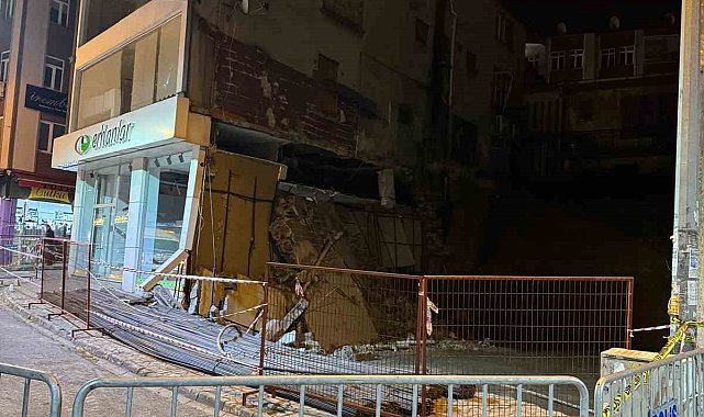 Giresun'da yıkılma tehlikesi bulunan bina boşaltıldı