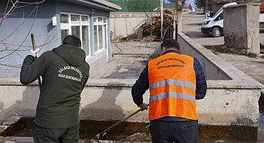Gölbaşı'nın çeşmeleri vektörle mücadele kapsamında temizlendi