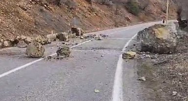 Havaların ısınmasıyla düşen kayalar tehlike saçıyor