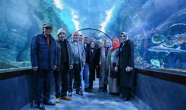 Huzurevi sakinlerinin akvaryum keyfi