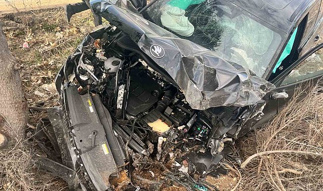 Isparta'da otomobil ağaca çarptı, ilçe belediye başkanı ve ailesi yaralandı