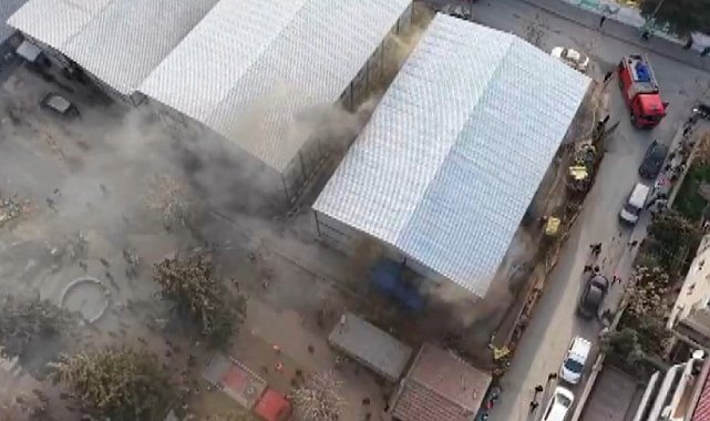 Kahramanmaraş'ta işçilerin kaldığı konteynerlerde yangın