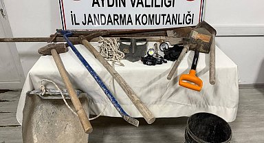 Karacasu'da kaçak kazıya suçüstü
