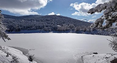 Karlar altındaki Çamlık Milli Parkı göz kamaştırdı