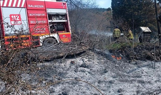 Kepsut'ta çıkan arazi yangını korkuttu