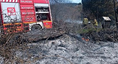 Kepsut'ta çıkan arazi yangını korkuttu