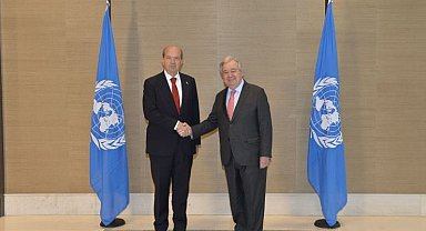 KKTC Cumhurbaşkanı Tatar, BM Genel Sekreteri Guterres ile görüştü