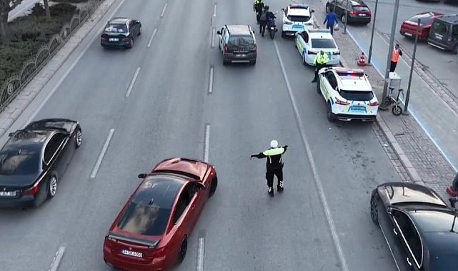 Konya'da Ramazan ayında hava destekli trafik denetimleri başladı