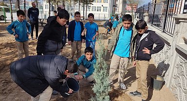Kulu'da öğrenciler fidan dikti