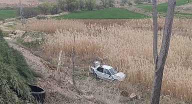 Lastiği patlayan otomobil şarampole yuvarlandı: 1 yaralı