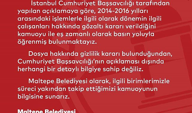 Maltepe Belediyesi'nden operasyon açıklaması
