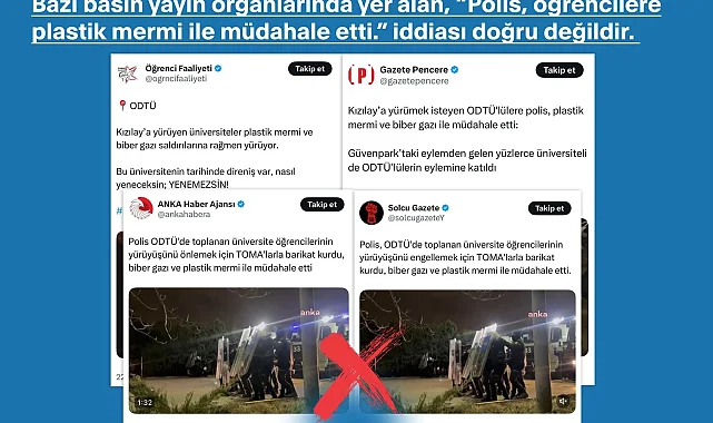 ODTÜ'lülere polis müdahalesi iddiasına İletişim'den açıklama
