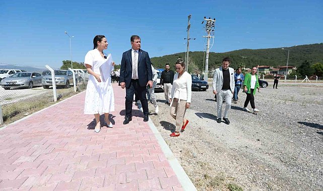 Pamucak'ta, eski moloz alanında başlatılan çevre düzenlemeleri sürüyor