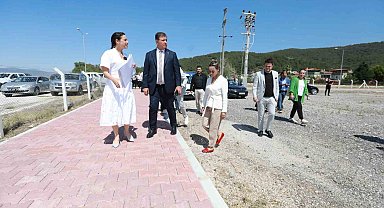 Pamucak'ta, eski moloz alanında başlatılan çevre düzenlemeleri sürüyor