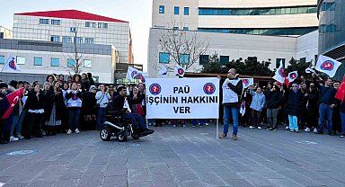 Pamukkale Üniversitesi çalışanları eşit çalışma şartı ve ücret için eylem yaptı