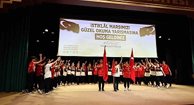 Şahinbeyli öğrenciler İstiklal Marşını en güzel okumak için yarıştı