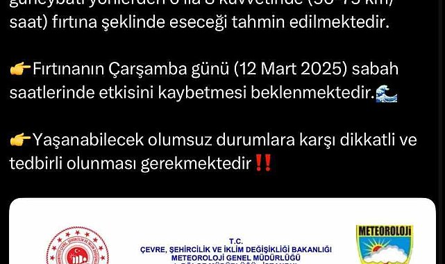 Sakarya'nın sahil kesimleri için fırtına uyarısı