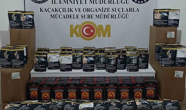 Samsun'da kaçak tütün ve nargile kömürü ele geçirildi