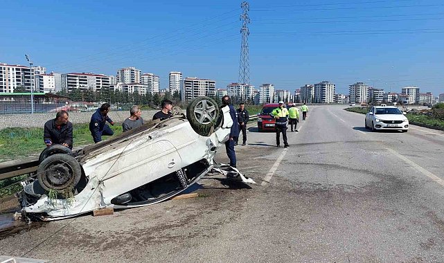 Samsun'da otomobil takla attı: 1 yaralı