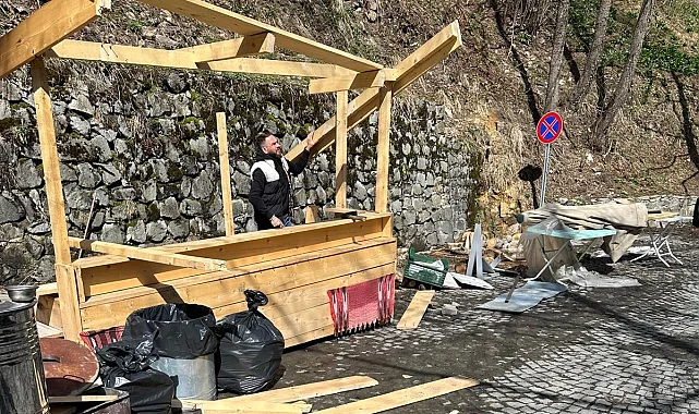 Sümela çevresindeki seyyar tezgahlar kaldırıldı