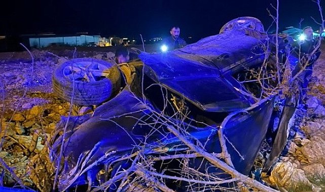Takla atan otomobilin sürücüsü yaralandı