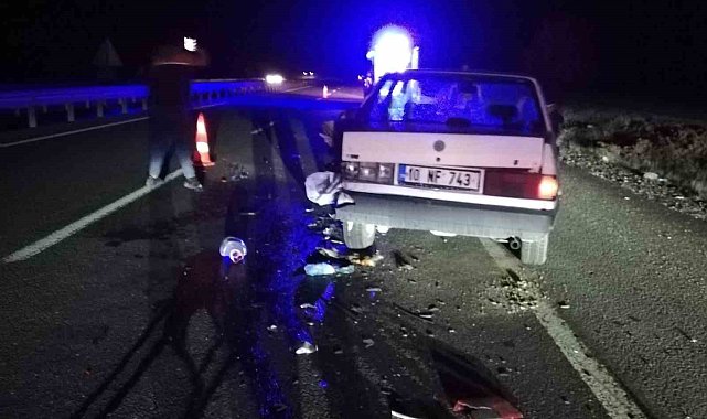 Tavşanlı'da arızalı araca çarpan sürücü yaralandı