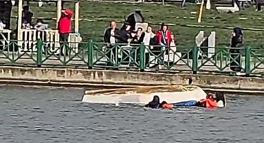 Tekirdağ'da deniz bisikletiyle tur atan 4 kişi göle düştü