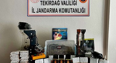 Tekirdağ'da jandarmadan kaçak tütün ve makaron operasyonu
