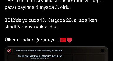 THY dünyada 3'üncü sıraya yükseldi