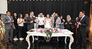 Uşak'ta Aile ve Gençlik Fonundan destek alan ilk çiftin nikahı kıyıldı