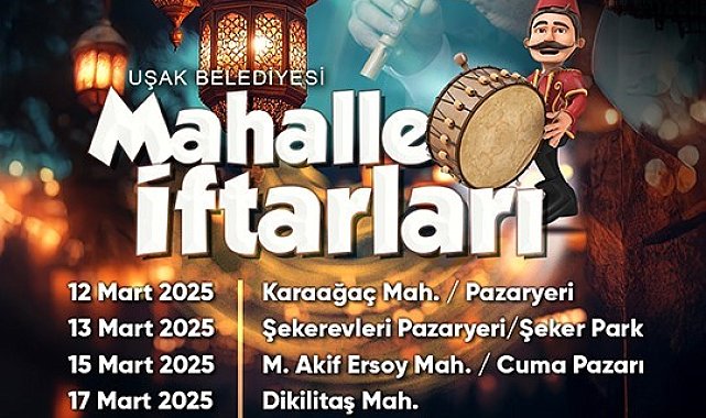 Uşak'ta belediyenin mahalle iftarları başlıyor