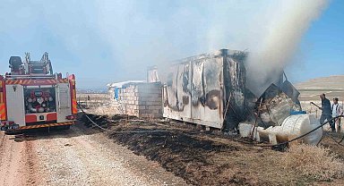 Van'da konteyner yangı