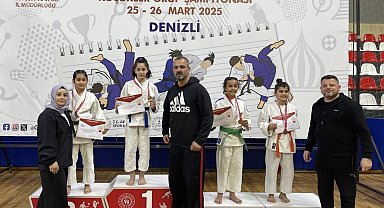 Yunusemre'nin küçük judocuları Denizli'de 7 madalya kazandı