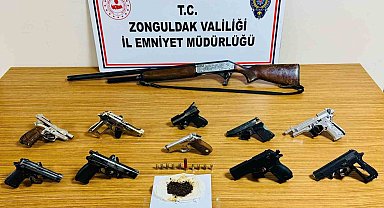 Zonguldak'ta kaçak silah operasyonunda adeta cephanelik bulundu: 1 tutuklu
