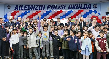 "Ailemizin Polisi Okulda" projesi kapsamında kütüphane açıldı