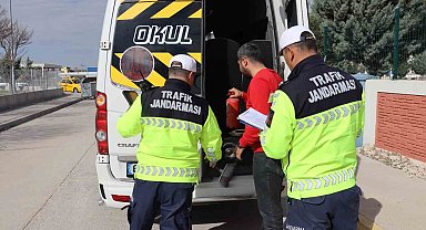 Aksaray'da okul servisleri jandarma denetiminde