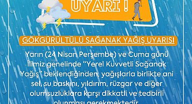 Amasya için kuvvetli yağış uyarısı