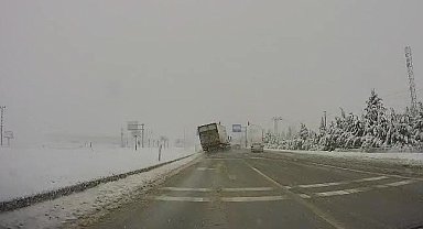 Amasya'da yürekleri ağza getiren anlar kamerada
