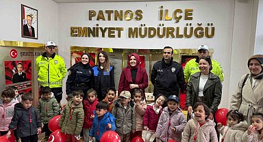 Anaokulu Öğrencileri İlçe Emniyet Müdürlüğünü ziyaret etti