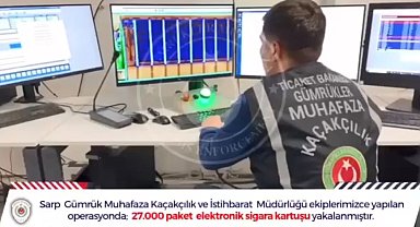 Artvin'de 4.5 milyon TL değerinde kaçak elektronik sigara kartuşu ele geçirildi