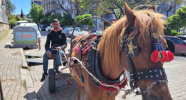 Aydın'ın son at arabacısı, evinin ve 5 çocuğunun iaşesini atıyla karşılıyor