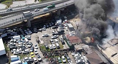 Başakşehir'de kimya deposu adeta alev topuna döndü