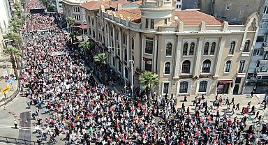 Binlerce vatandaş Filistin için yürüdü