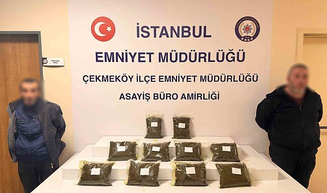Çekmeköy'de bir araçtan 10 kilo bonzai çıktı
