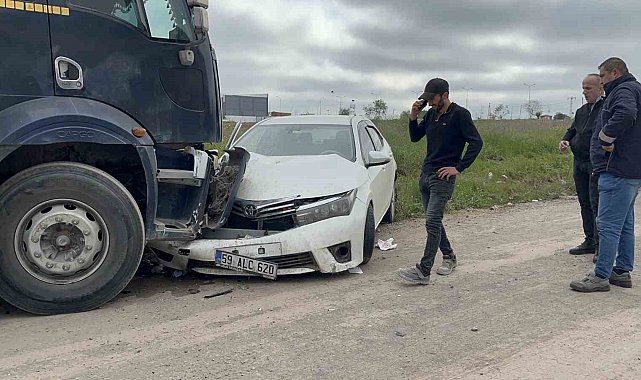 Çorlu'da mıcırlı yoldaki kaza kamerada