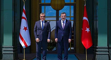 Cumhurbaşkanı Yardımcısı Yılmaz, KKTC Başbakanı Üstel ile görüştü